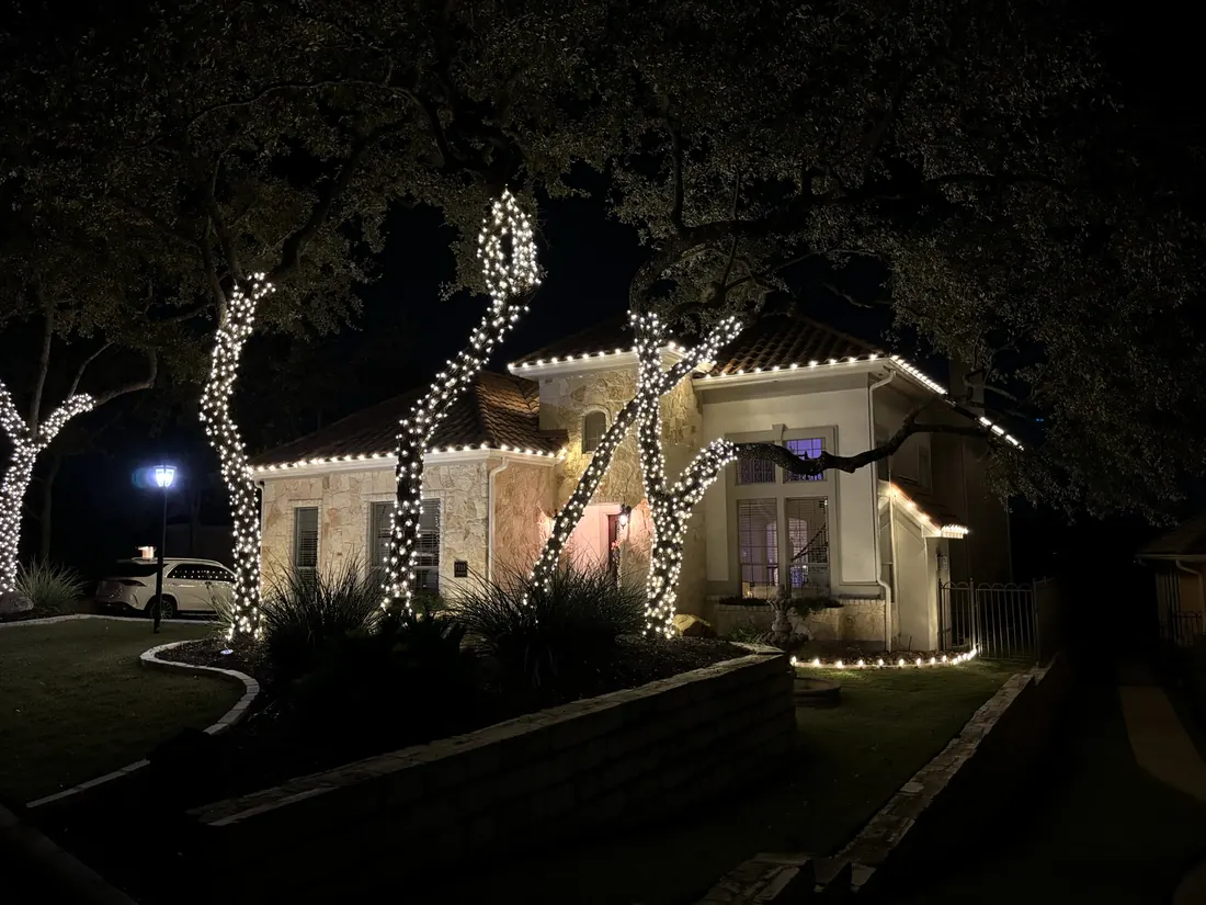 Wrapped oaks and roofline