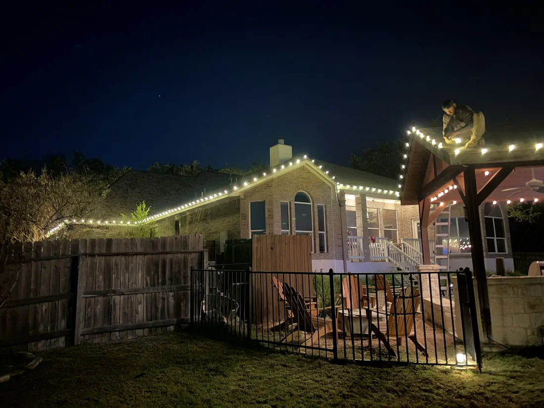 Patio and pergola in warm white